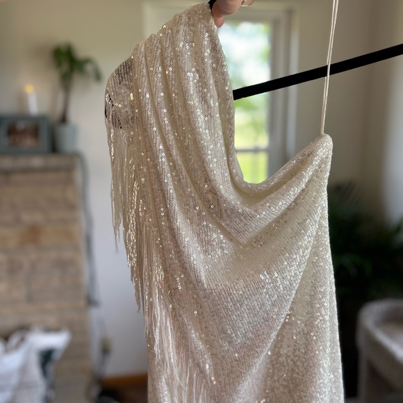 Badgely Mishka Fringed Sequin One-Shoulder Dress - Picture 5 of 12